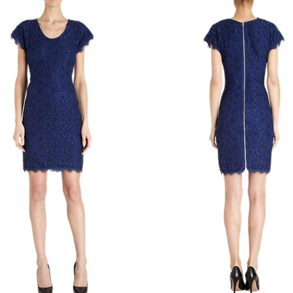 DVF Blue Lace Dress- Wanda - Picture 1 of 7